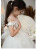 Ivory Lace Tulle Fairytale Flower Girl Dress With Detachable Train